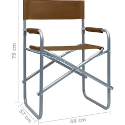 vidaXL - Campingstoel - Bruin - Metaal - 2 stuks