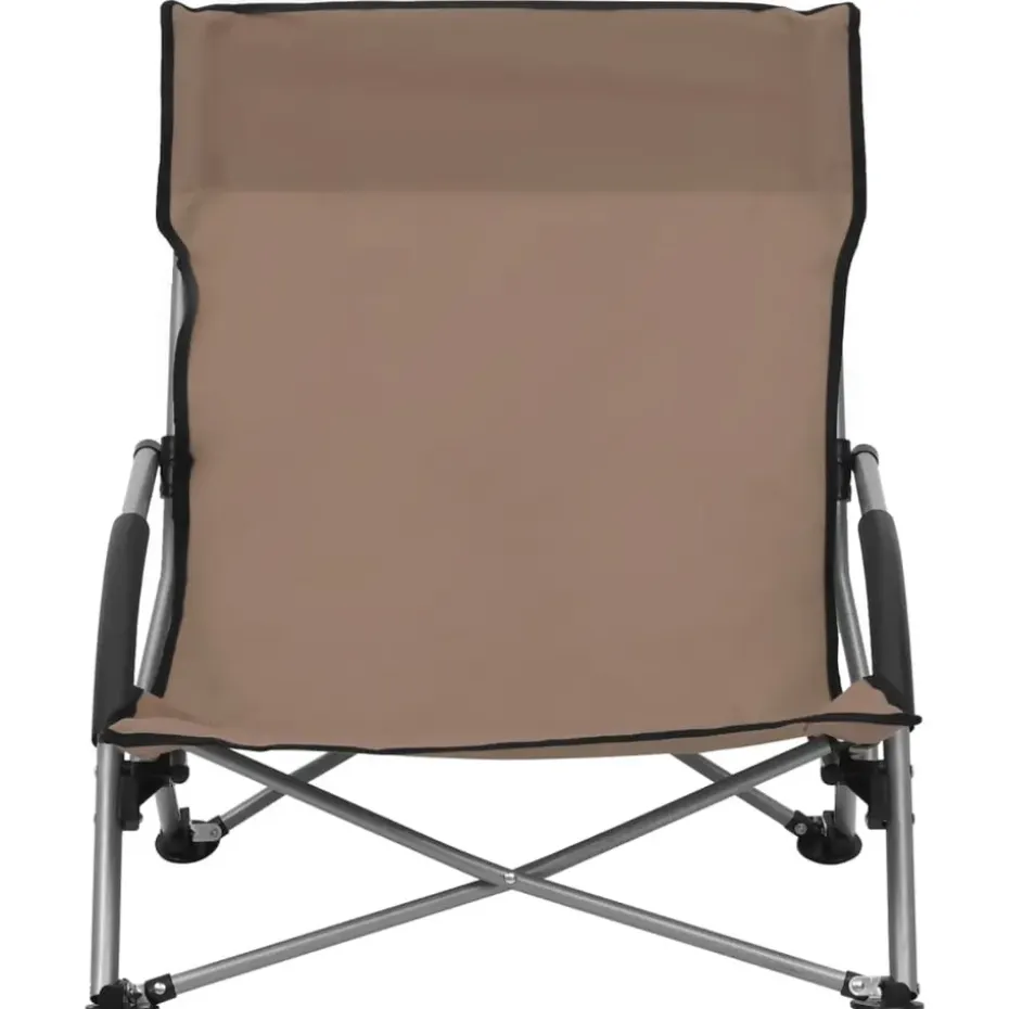 vidaXL - Campingstoel - Taupe - Stof - 2 stuks