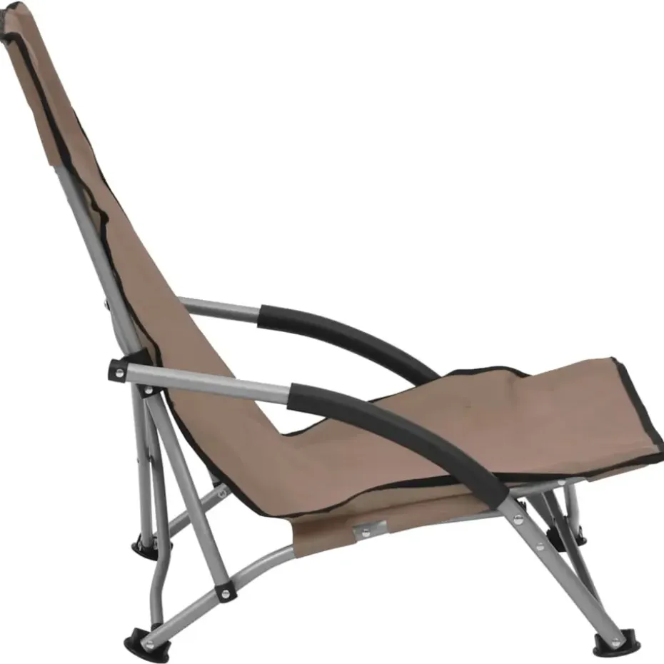 vidaXL - Campingstoel - Taupe - Stof - 2 stuks