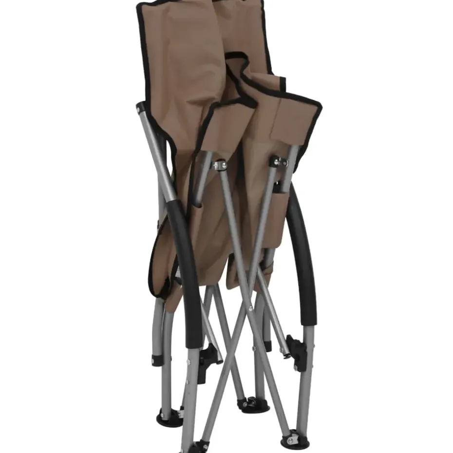 vidaXL - Campingstoel - Taupe - Stof - 2 stuks