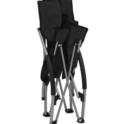 vidaXL - Campingstoel - Zwart - Stof - 2 stuks