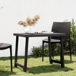 vidaXL - Campingtafel - Antracietkleurig - Polypropyleen - 79x56x64 cm