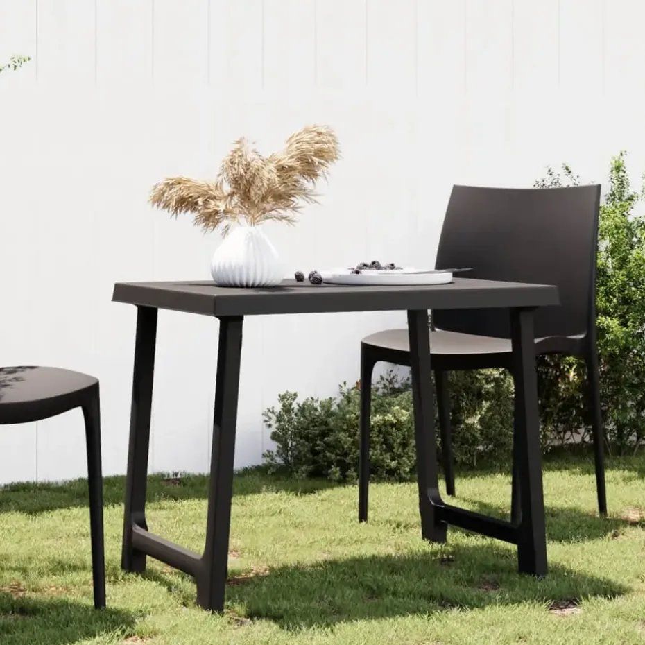 vidaXL - Campingtafel - Antracietkleurig - Polypropyleen - 79x56x64 cm