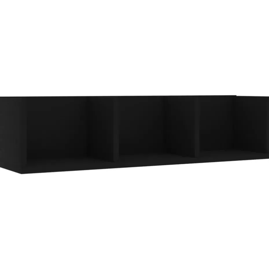 vidaXL - Cd-rek - Zwart - Bewerkt hout