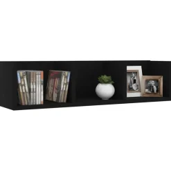 vidaXL - Cd-rek - Zwart - Bewerkt hout
