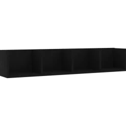 vidaXL - Cd-rek - Zwart - Bewerkt hout