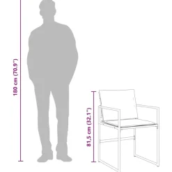 vidaXL - 9-delige inklapbaar Tuinset gris kussens -Zwart textileen - 220x107 cm