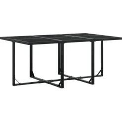 vidaXL - 7-delige inklapbaar Tuinset gris kussens -Zwart textileen - 165x107 cm