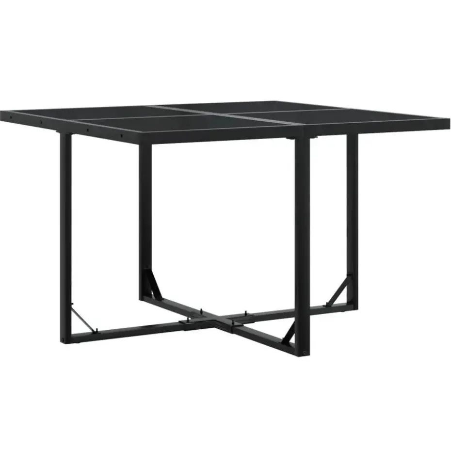 vidaXL - 5-delige inklapbaar Tuinset gris kussens -Zwart textileen - 110x107 cm