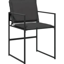 vidaXL - 5-delige inklapbaar Tuinset gris kussens -Zwart textileen - 110x107 cm