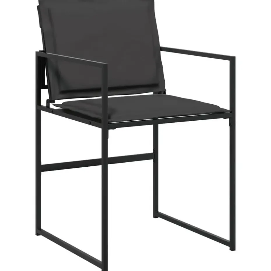 vidaXL - 5-delige inklapbaar Tuinset gris kussens -Zwart textileen - 110x107 cm