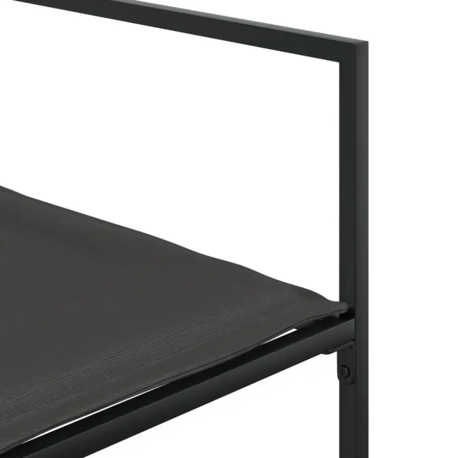 vidaXL - 5-delige inklapbaar Tuinset gris kussens -Zwart textileen - 110x107 cm