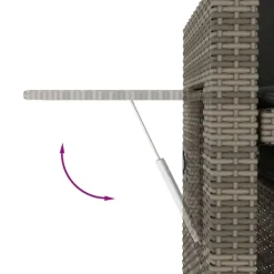 vidaXL - 2-delige Loungebanken Verstelbare met kussens - Grijs - 113x61x87 cm