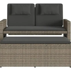 vidaXL - 2-delige Loungebanken Verstelbare met kussens - Grijs - 113x61x87 cm