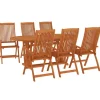 vidaXL - 7-delige Tuinset 6 fauteuils massief eucalyptushout - (150-200)x100 cm