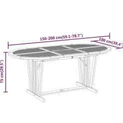vidaXL - 7-delige Tuinset 6 fauteuils massief eucalyptushout - (150-200)x100 cm