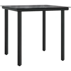 vidaXL - 5-delige Tuinset 4 fauteuils - Zwart - Textileen - 80x80 cm