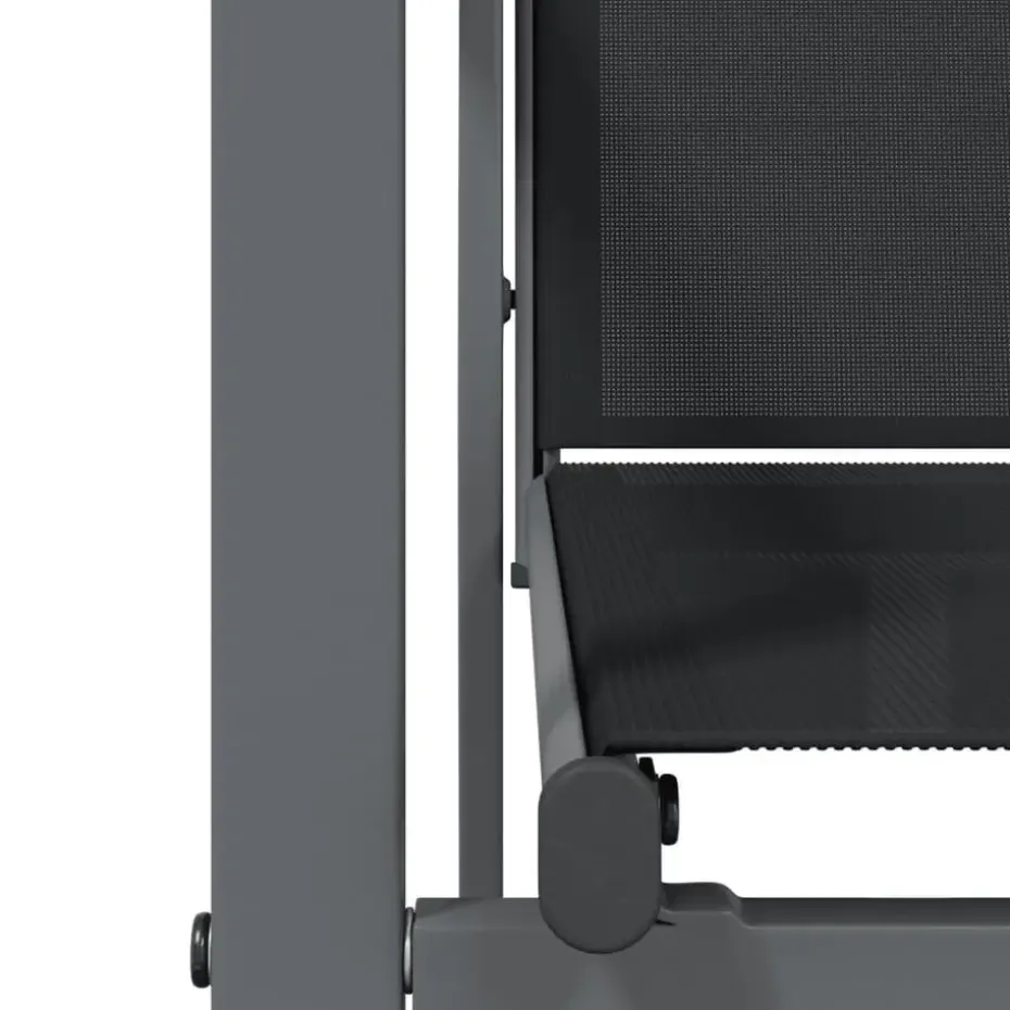 vidaXL - 5-delige Tuinset 4 fauteuils - Zwart - Textileen - 80x80 cm