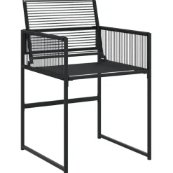 vidaXL - 7-delige Tuinset - Inklapbaar - Zwart - PE rattan - 165x107 cm