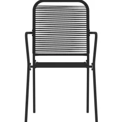 vidaXL - 5-delige Tuinset - Zwart katoenen touw en staal - 80x80 cm