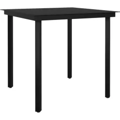 vidaXL - 5-delige Tuinset - Zwart katoenen touw en staal - 80x80 cm