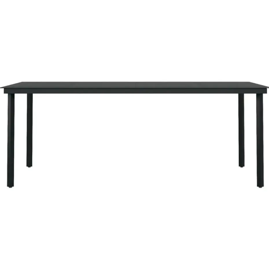 vidaXL - 7-delige Tuinset - Zwart katoenen touw en staal - 200x100 cm