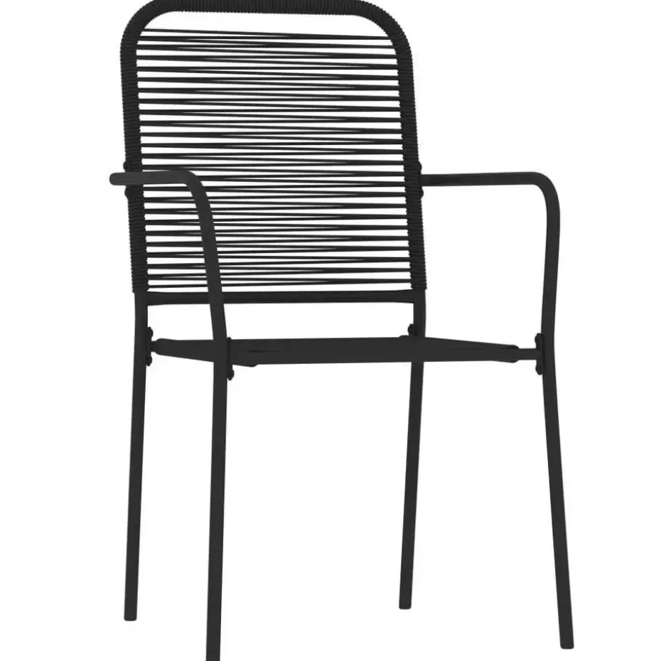 vidaXL - 7-delige Tuinset - Zwart katoenen touw en staal - 140x70 cm