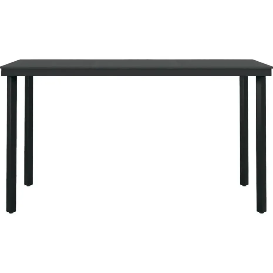 vidaXL - 7-delige Tuinset - Zwart katoenen touw en staal - 140x70 cm