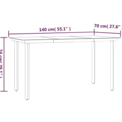vidaXL - 7-delige Tuinset - Zwart - Textileen met voering en staal - 140x70 cm