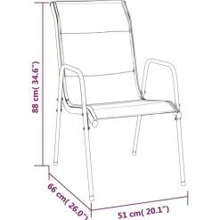 vidaXL - 7-delige Tuinset - Zwart - Textileen met voering en staal - 200x100 cm