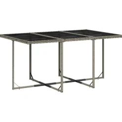 vidaXL - 7-delige Tuinset donkergrijs kussens - PE rattan en staal - 110x106 cm