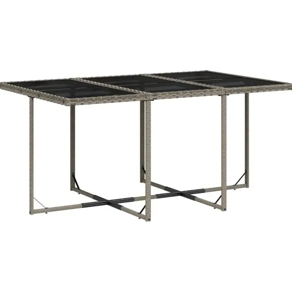 vidaXL - 7-delige Tuinset donkergrijs kussens - PE rattan en staal - 110x106 cm