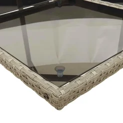 vidaXL - 7-delige Tuinset donkergrijs kussens - PE rattan en staal - 110x106 cm