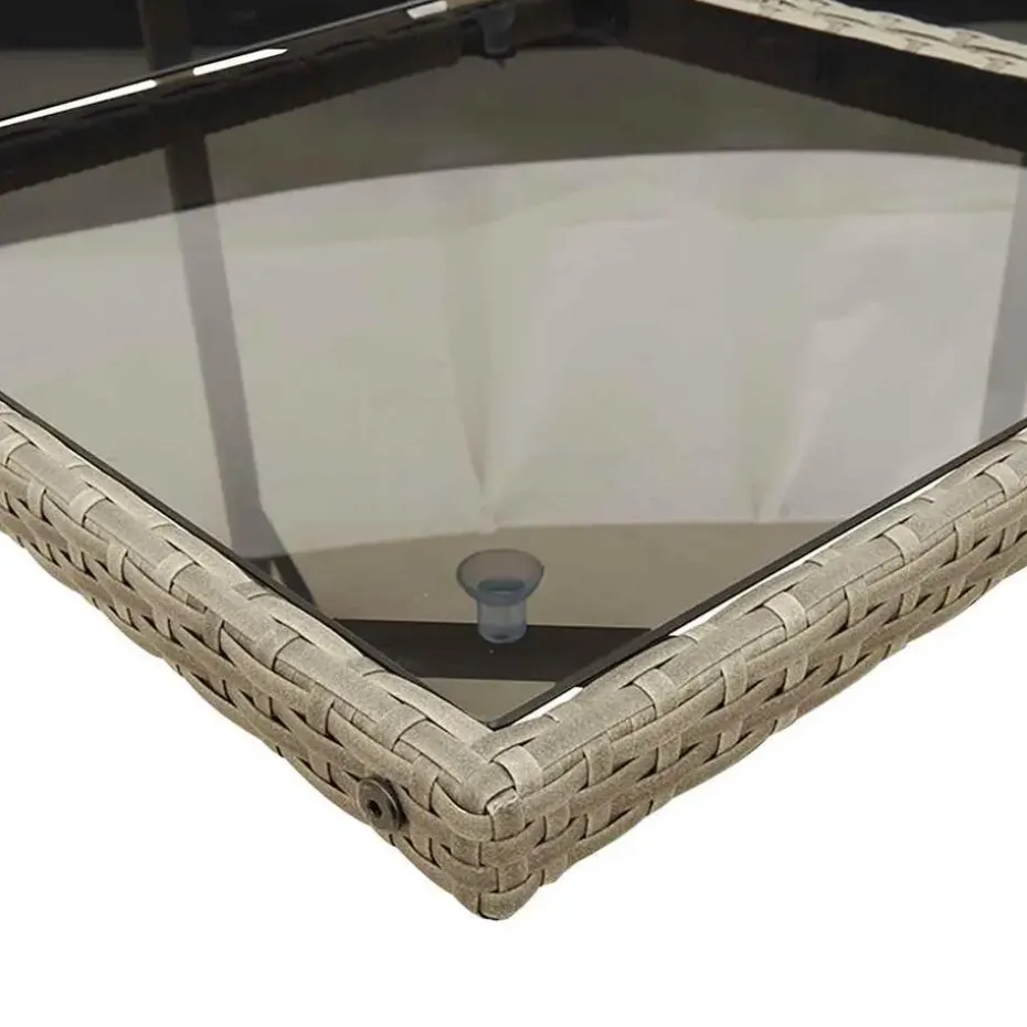 vidaXL - 7-delige Tuinset donkergrijs kussens - PE rattan en staal - 110x106 cm