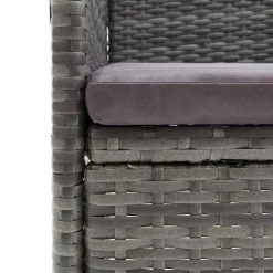 vidaXL - 5-delige Tuinset grijs - Poly rattan en glas - 80x80 cm