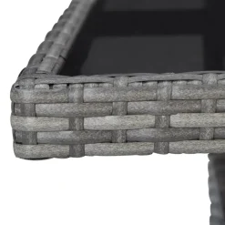 vidaXL - 5-delige Tuinset grijs - Poly rattan en glas - 80x80 cm