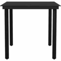 vidaXL - 5-delige Tuinset grijs kussens - Zwart PE rattan en staal - 80x80 cm