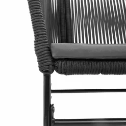 vidaXL - 5-delige Tuinset grijs kussens - Zwart PE rattan en staal - 80x80 cm