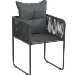 vidaXL - 7-delige Tuinset met kussens - Zwart - PVC-rattan - 184.5x90 cm