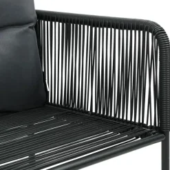 vidaXL - 7-delige Tuinset met kussens - Zwart - PVC-rattan - 184.5x90 cm