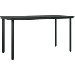 vidaXL - 5-delige Tuinset met kussens - Zwart PVC-rattan en staal - 140x70 cm