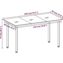 vidaXL - 5-delige Tuinset met kussens - Zwart PVC-rattan en staal - 140x70 cm