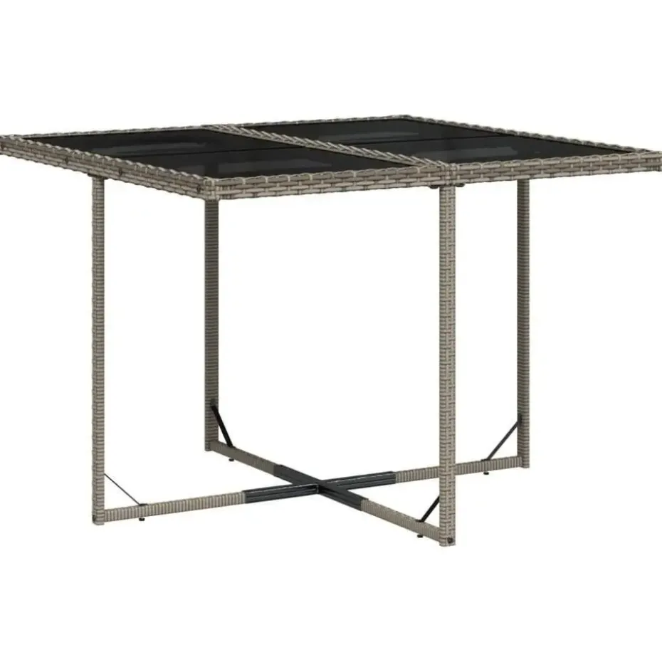 vidaXL - 5-delige Tuinset met donkergrijs kussens - Poly rattan - 110x106 cm