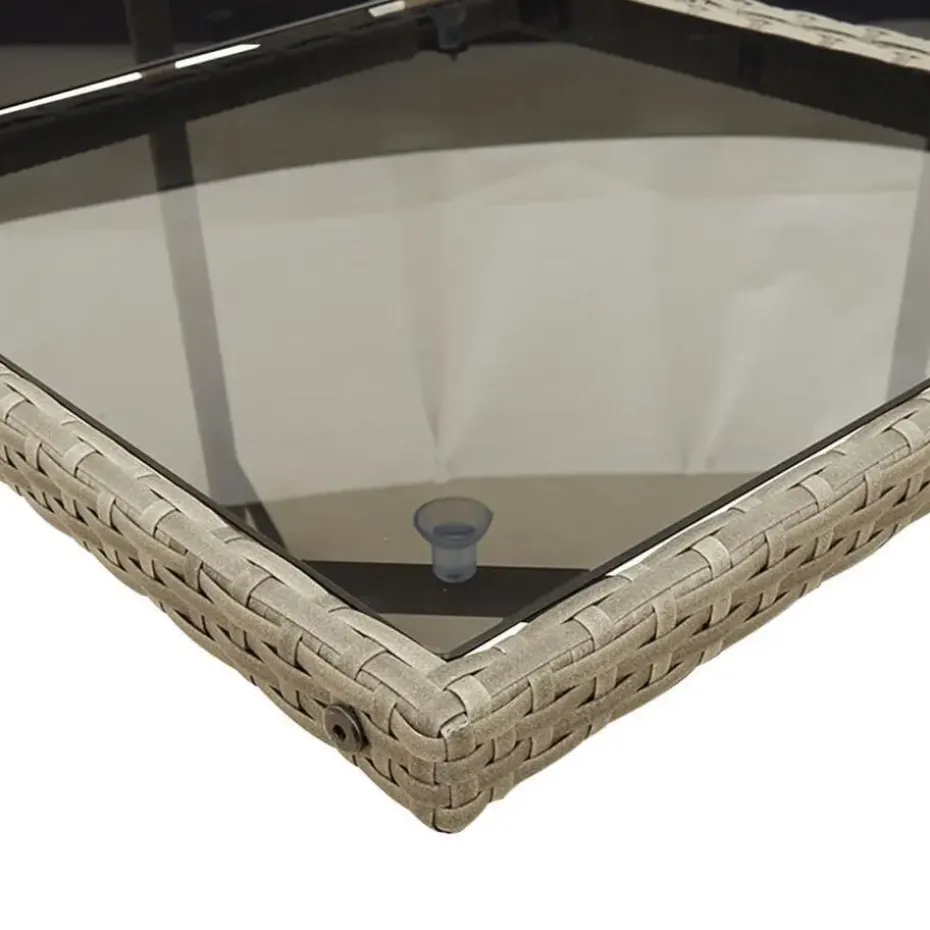 vidaXL - 5-delige Tuinset met donkergrijs kussens - Poly rattan - 110x106 cm