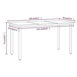 vidaXL - 7-delige Tuinset met kussens - Grijs en zwart - PE rattan - 140x70 cm