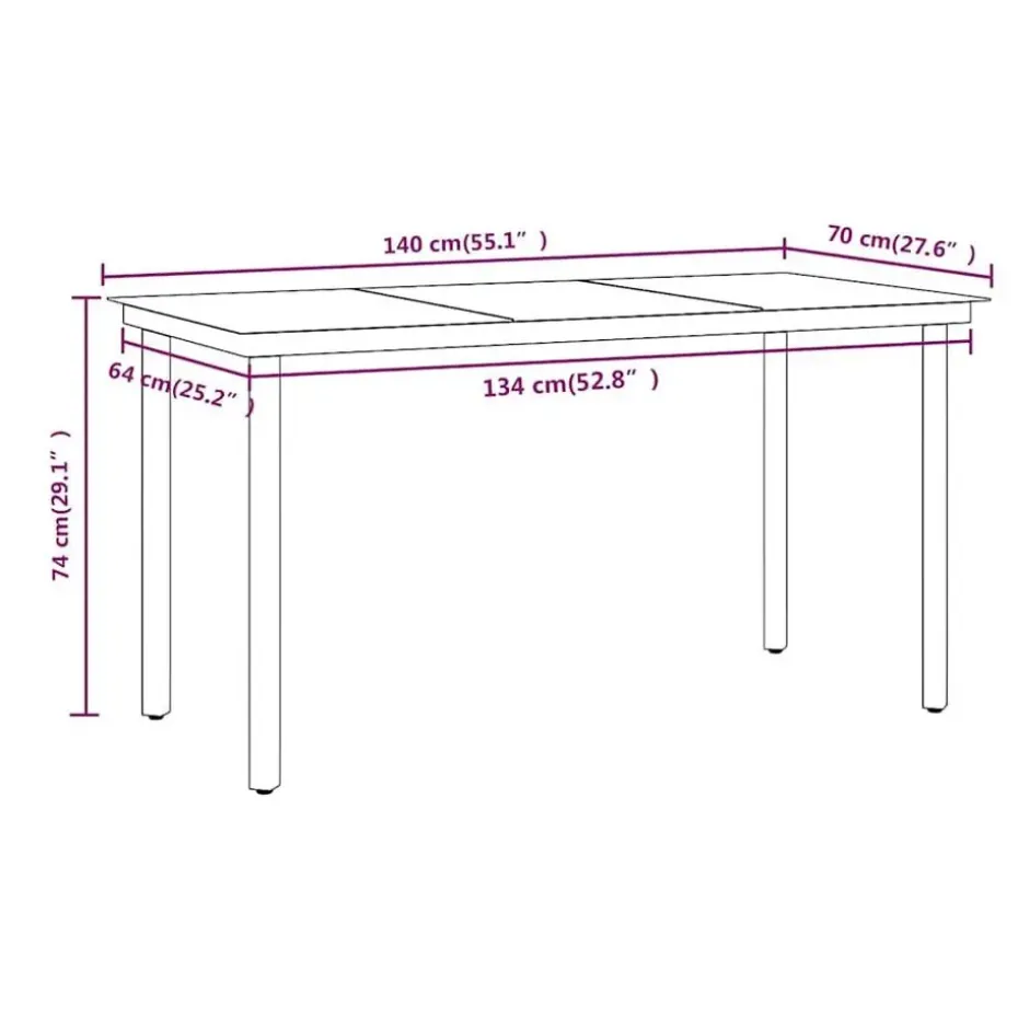 vidaXL - 7-delige Tuinset met kussens - Grijs en zwart - PE rattan - 140x70 cm