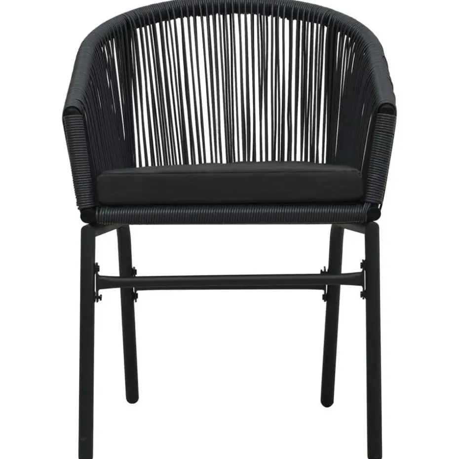 vidaXL - 7-delige Tuinset met kussens - Zwart PVC-rattan en staal - 140x70 cm