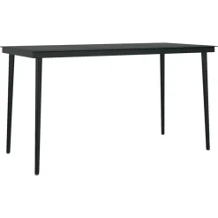 vidaXL - 7-delige Tuinset met kussens - Zwart PVC-rattan en staal - 140x70 cm