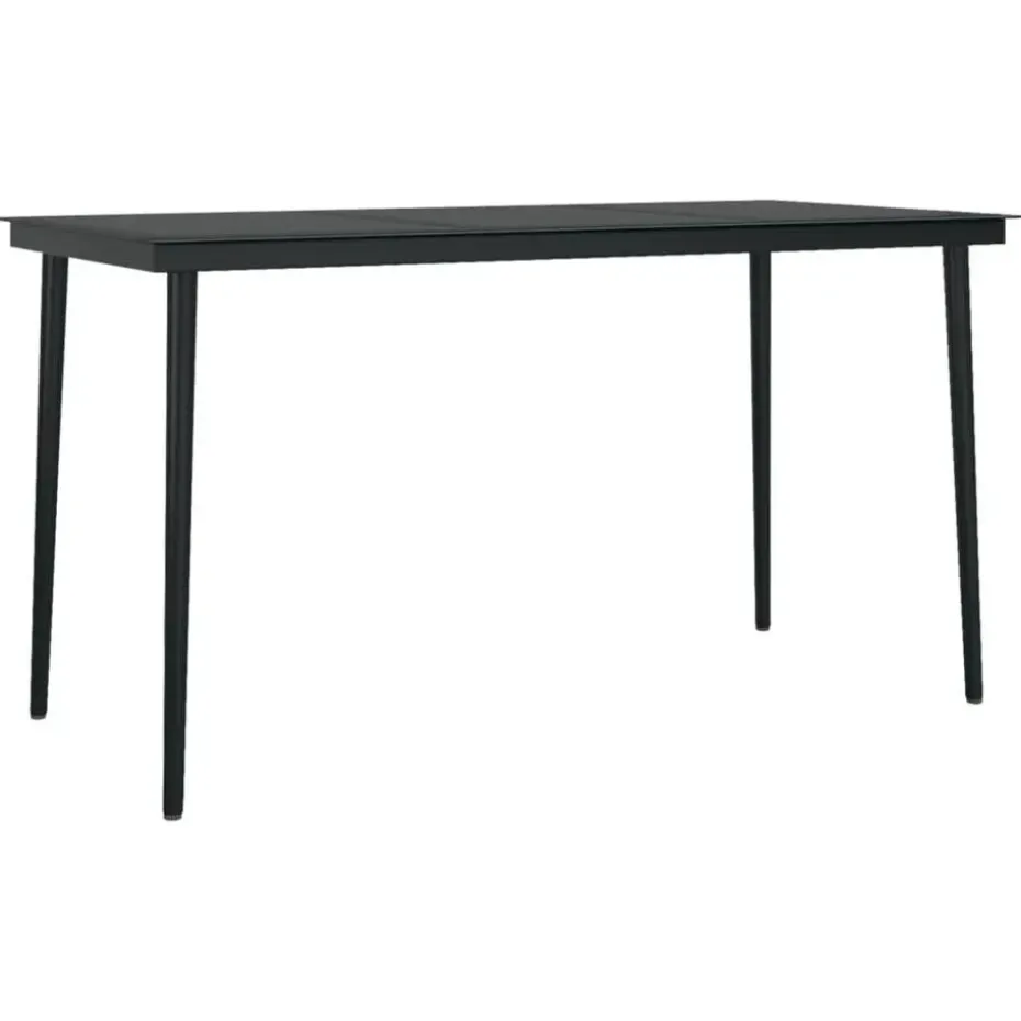 vidaXL - 7-delige Tuinset met kussens - Zwart PVC-rattan en staal - 140x70 cm