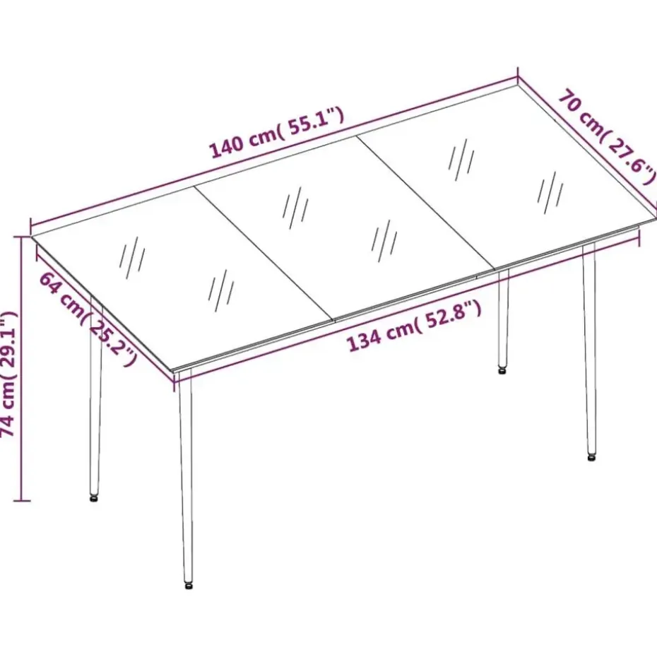 vidaXL - 7-delige Tuinset met kussens - Zwart PVC-rattan en staal - 140x70 cm